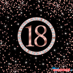 Boldog Születésnapot Happy Birthday 18 Rose Gold szalvéta 20 db-os 33x33 cm (JAV_PKK057005)