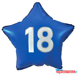 Boldog Születésnapot Kék Happy Birthday 18 Blue csillag fólia lufi 44 cm (JAV_MLG170801)