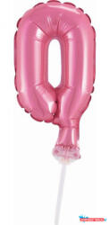 Számok Rózsaszín 0-ás Pink szám fólia lufi tortára 13 cm (JAV_MLG113501)