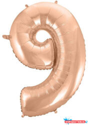 Számok Rose Gold 9-es szám fólia lufi 92 cm (JAV_MLG106404)