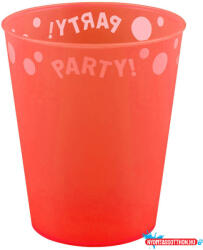 Party Orange Fluorescent, Narancssárga micro prémium műanyag pohár 250 ml (JAV_PNN96047)