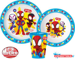 Pókember Spidey Team étkészlet, micro műanyag szett, pohárral 260 ml (JAV_JVL11182)