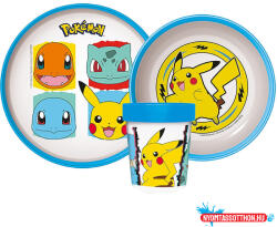 Pokémon Original Team csúszásmentes étkészlet, micro műanyag szett (JAV_JVL66680)