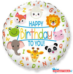 Boldog Születésnapot Állatos Happy Birthday Animals fólia lufi 46 cm (WP) (JAV_MLG306866)