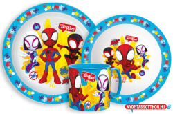 Pókember Spidey étkészlet, micro műanyag szett bögrével 265 ml (JAV_JVL33360)