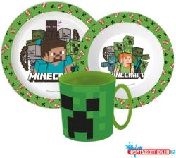 Minecraft Pixelcraft étkészlet, micro műanyag szett bögrével 390 ml (JAV_JVL22274)