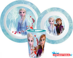 Disney Jégvarázs Blue Forest étkészlet, micro műanyag szett, pohárral 260 ml (JAV_JVL11131)