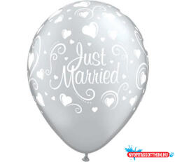Esküvő Metallic Hearts léggömb, lufi 6 db-os 11 inch (28cm) (JAV_MLG191364)