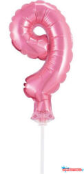 Számok Rózsaszín 9-es Pink szám fólia lufi tortára 13 cm (JAV_MLG113686)
