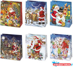 Karácsony Karácsonyi Santa papír ajándéktasak, ajándékzacskó 19x23x10, 5 cm (JAV_PKK044807)