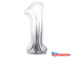 Számok Ezüst Silver 1-es szám fólia lufi 85 cm (JAV_MLG109412)