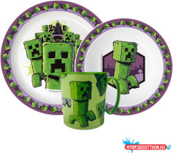 Minecraft The Movie étkészlet, micro műanyag szett bögrével 390 ml (JAV_JVL22275)