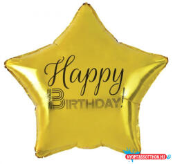 Boldog Születésnapot Arany Happy Birthday Gold csillag fólia lufi 44 cm (JAV_MLG170788)