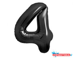 Számok Fekete 4-es B&C Matt Black szám fólia lufi 85 cm (JAV_MLG188967)