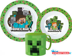 Minecraft Pixelcraft étkészlet, micro műanyag szett bögrével 265 ml (JAV_JVL33368)