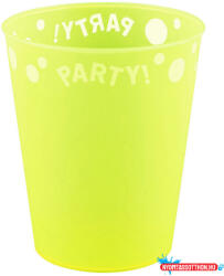 Party Yellow Fluorescent, Sárga micro prémium műanyag pohár 250 ml (JAV_PNN96048)