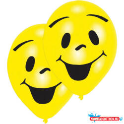 Emoji Smile léggömb, lufi 8 db-os 10 inch (25, 4cm) (JAV_DPA995779)