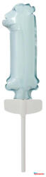 Számok Kék Pastel 1-es szám fólia lufi tortára 13 cm (JAV_DPA9912704)