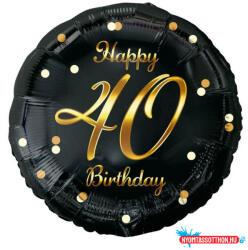 Boldog Születésnapot Happy Birthday 40 B&C Gold fólia lufi 36 cm (JAV_MLG154924)