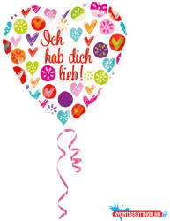 Szerelem Ich hab dich lieb Colorful fólia lufi 43 cm (JAV_DPA3286775)