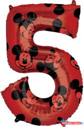 Disney Mickey Red fólia lufi 5-ös 66 cm (JAV_DPA4013501)