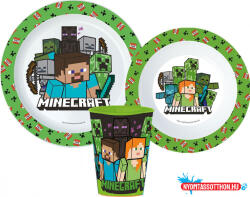 Minecraft Pixelcraft étkészlet, micro műanyag szett, pohárral 260 ml (JAV_JVL11178)