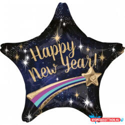 Boldog Új Évet Happy New Year Star fólia lufi 71 cm (JAV_DPA3831701)