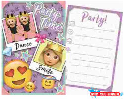 Emoji Purple Party Meghívó (JAV_ARJ008031K)