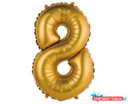 Számok Arany Gold Matt 8-as mini szám fólia lufi 35 cm (JAV_MLG108941)