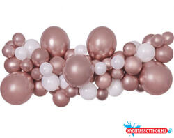  Színes Rose Gold léggömb, lufi girland szett 65 db-os (JAV_MLG031393)