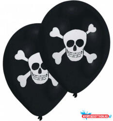 Kalóz Skull léggömb, lufi 8 db-os 10 inch (25, 4cm) (JAV_DPA995777)