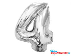 Számok Ezüst 4-es Silver szám fólia lufi 92 cm (JAV_MLG189568)