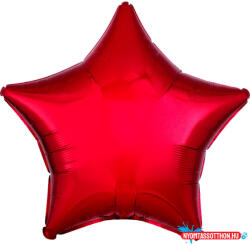  Piros Metallic Red csillag fólia lufi 48 cm (JAV_DPA9914085)