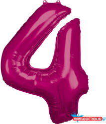 Számok Rózsaszín Pink óriás szám fólia lufi 4-es, 88x66 cm (JAV_DPA9907283)