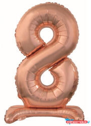 Számok Rose Gold 8-as szám fólia lufi talppal 74 cm (JAV_MLG143447)