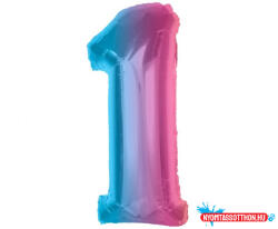Számok Színes 1-es Rainbow szám fólia lufi 92 cm (JAV_MLG195361)