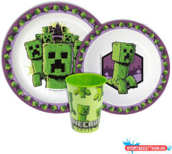 Minecraft The Movie étkészlet, micro műanyag szett, pohárral 260 ml (JAV_JVL11179)