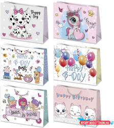 Boldog Születésnapot Happy Birthday Sissy papír ajándéktasak, ajándékzacskó 30x23x10 cm (JAV_PKK767776)