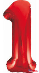 Számok Piros 1-es Red szám fólia lufi 85 cm (JAV_MLG120547)