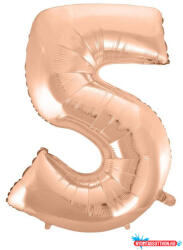 Számok Rose Gold 5-ös szám fólia lufi 92 cm (JAV_MLG106329)