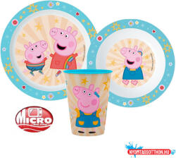 Peppa Malac Kindness étkészlet, micro műanyag szett, pohárral 260 ml (JAV_JVL11137)