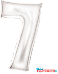 Számok Fehér Lustre White 7-es szám fólia lufi 86 cm (JAV_DPA9917299)
