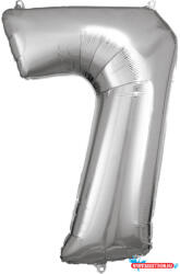 Számok Ezüst Silver óriás szám fólia lufi 7-es, 83x55 cm (JAV_DPA9906292)