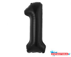 Számok Fekete 1-es B&C Matt Black szám fólia lufi 85 cm (JAV_MLG188929)