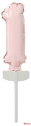 Számok Rózsaszín Pastel 1-es szám fólia lufi tortára 13 cm (JAV_DPA9912705)