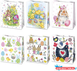 Húsvét Flowers papír ajándéktasak, ajándékzacskó 19x23x10, 5 cm (JAV_PKK058194)
