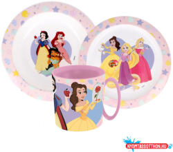 Disney Hercegnők True étkészlet, micro műanyag szett bögrével 350 ml (JAV_JVL22263)