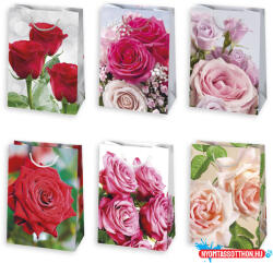 Virág Rózsa Luxury papír ajándéktasak, ajándékzacskó 23x32x11 cm (JAV_PKK769732)