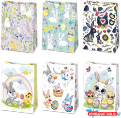 Húsvét Bunnies papír ajándéktasak, ajándékzacskó 23x32x11 cm (JAV_PKK058170)