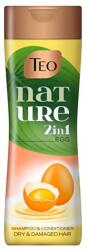 Teo Sampon pentru Par Uscat si Deteriorat Teo Nature 2 in 1 Egg, cu Ou, 350 ml (42777)